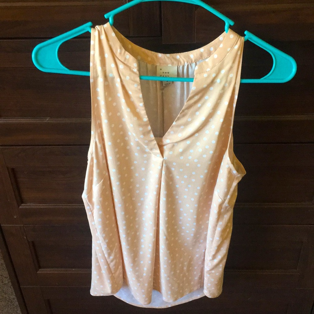 A New Day light pink polka dot sleeveless top